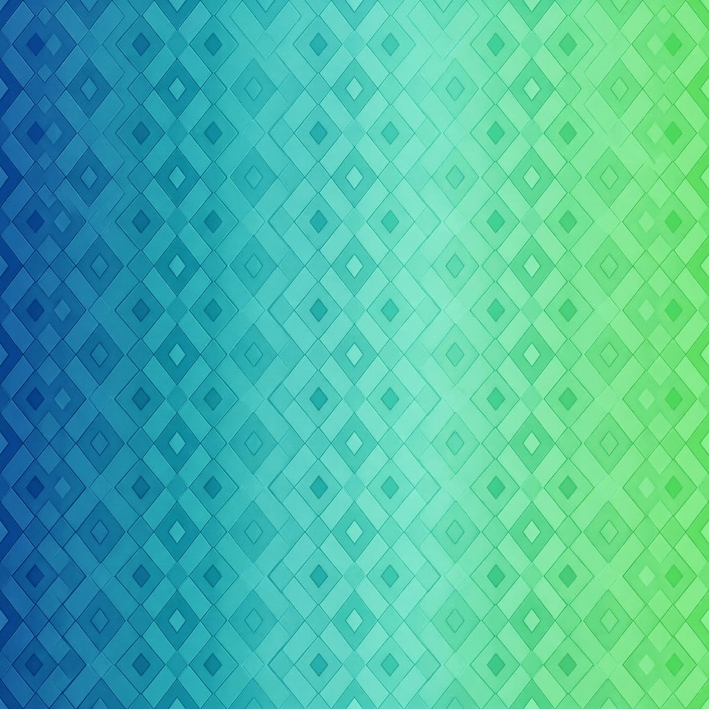 Seamless geometric diamond pattern with gradient from blue to green